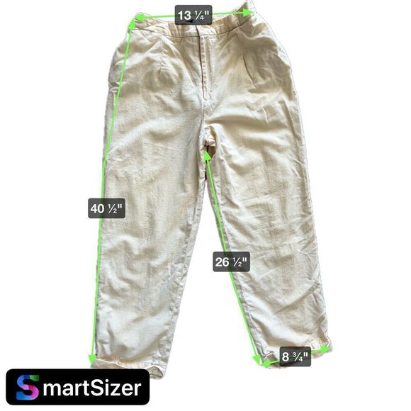 Ralph Lauren Purple Label Wool Trousers Cuffed Size 12 Cream Beige - Picture 9 of 9